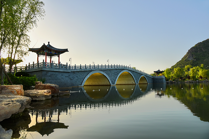 濟南華山洼濕地公園崇正橋、煙雨橋